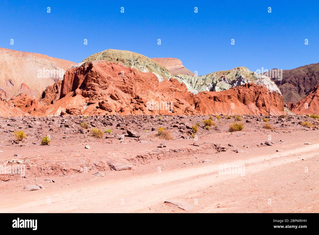 Rainbow Valley Landschaft, Chile. Chilenische Panorama. Valle Arcoiris Stockfoto