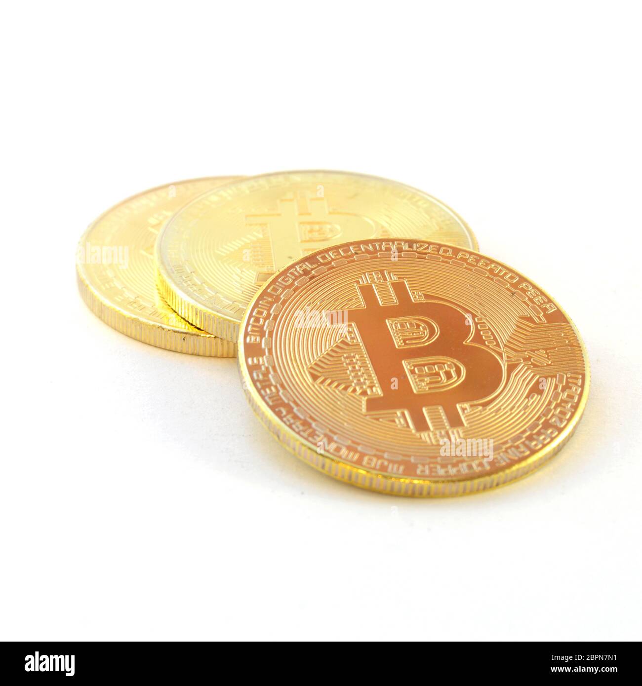 Wirtschaftliches Konzept der isolierten digitalen Währung Bitcoins für E-Commerce. Stockfoto