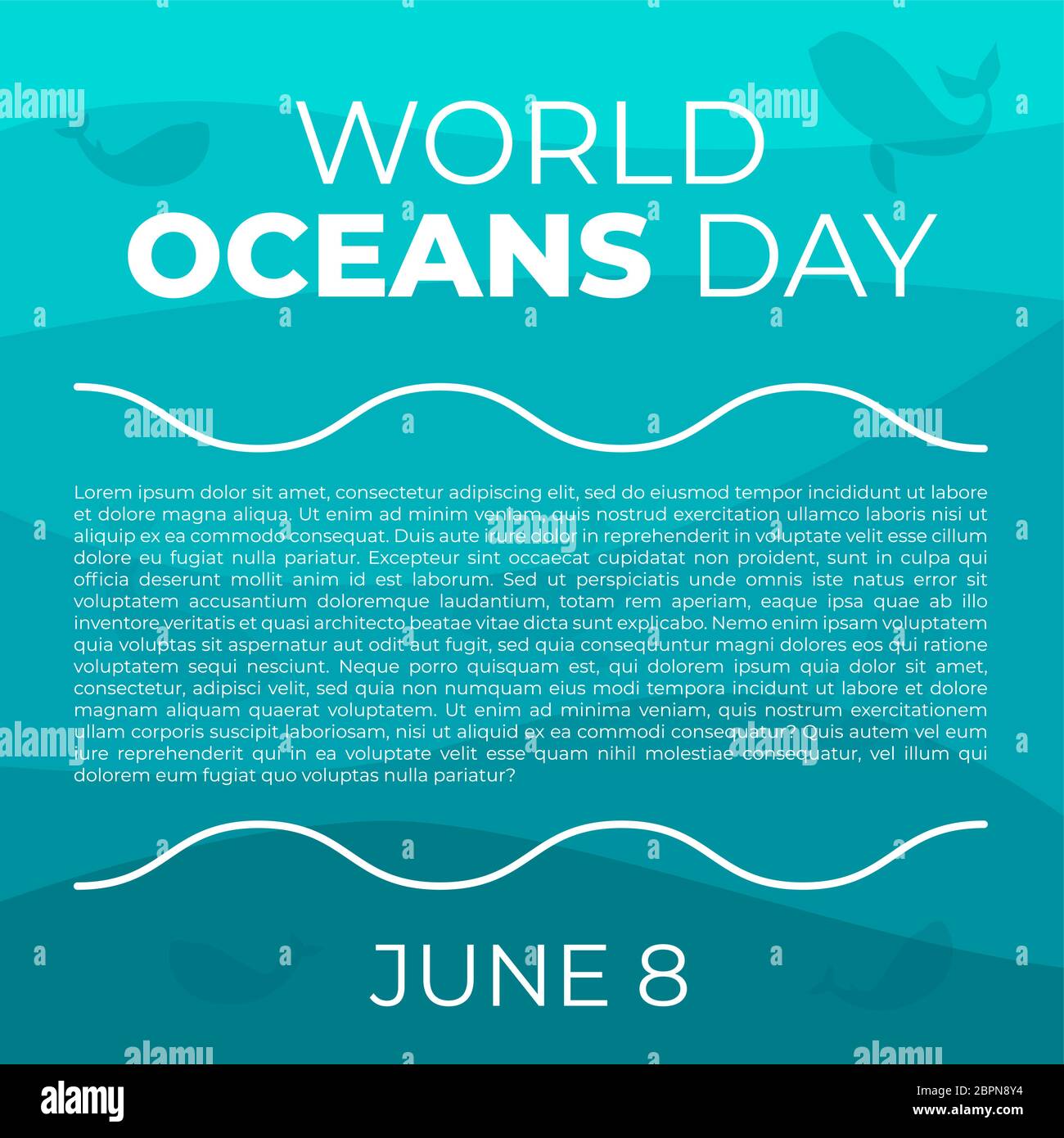 Kampagne Zum Welttag Des Ozeans. World Water Day Kampagne Stock Vektor
