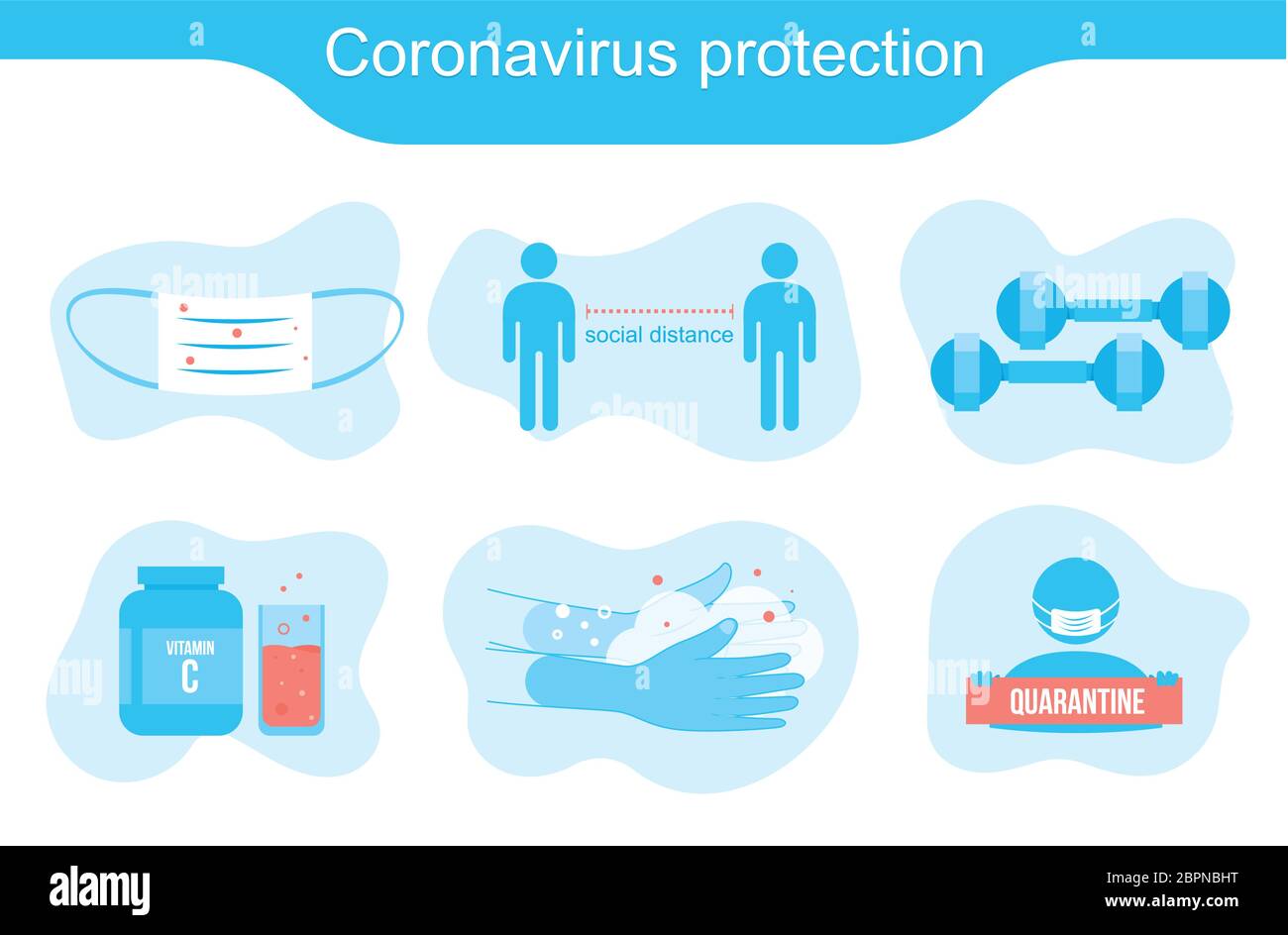 Richtlinien zum Schutz vor Coronavirus Stock Vektor