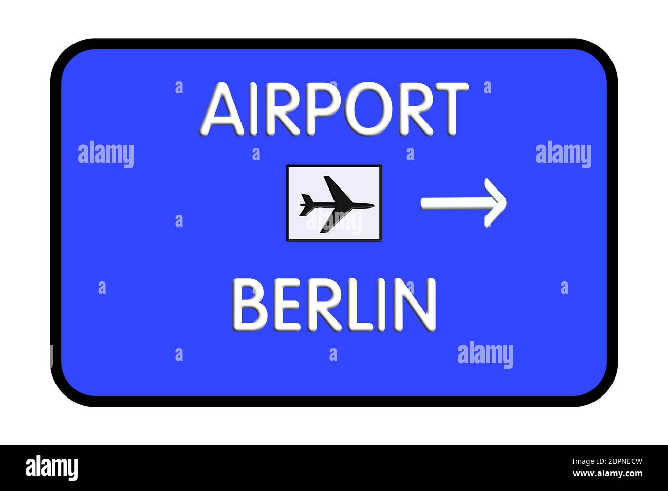 Berlin Deutschland Airport Highway Schild 3D-Darstellung Stockfoto
