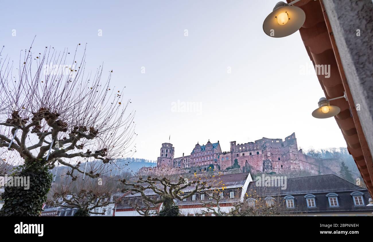 Heidelberg, Deutschland - Burgruine über der Stadt Stockfoto