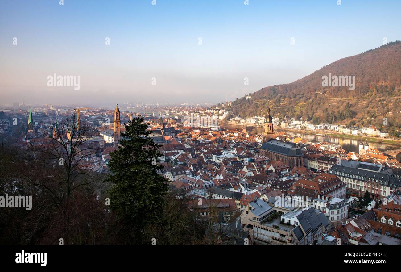 Heidelberg, Deutschland--Panorama vom Schloss aus Stockfoto