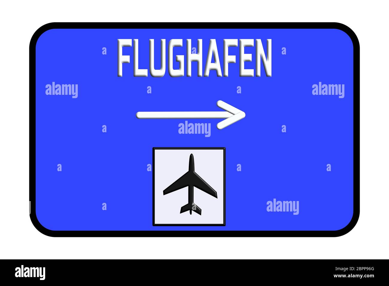 Deutschland Airport Highway Schild 3D-Darstellung Stockfoto