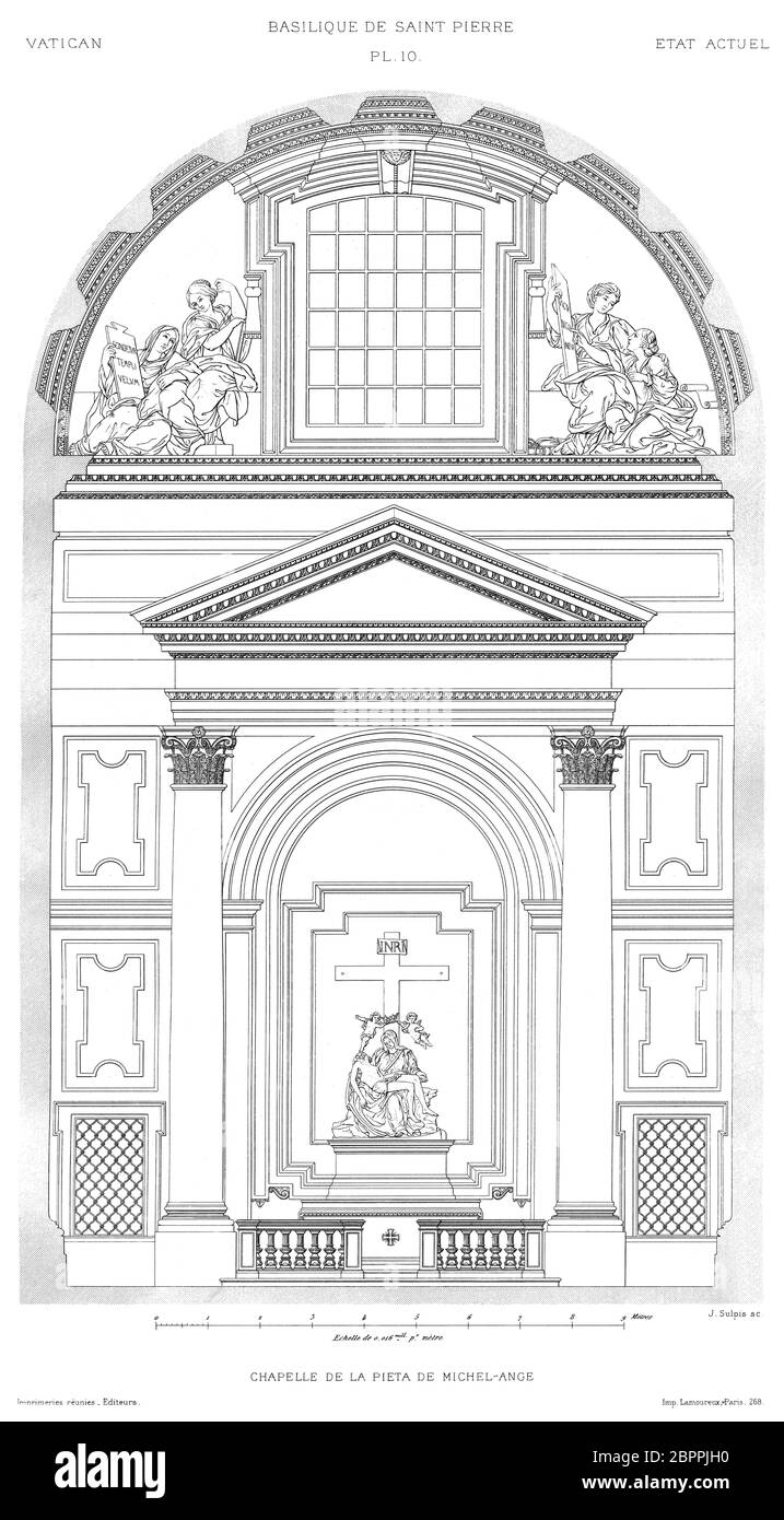 Rom, der Vatikan: Petersdom. Michelangelos Pietà-Kapelle 1882, aus dem Vatikan 1882. Stockfoto