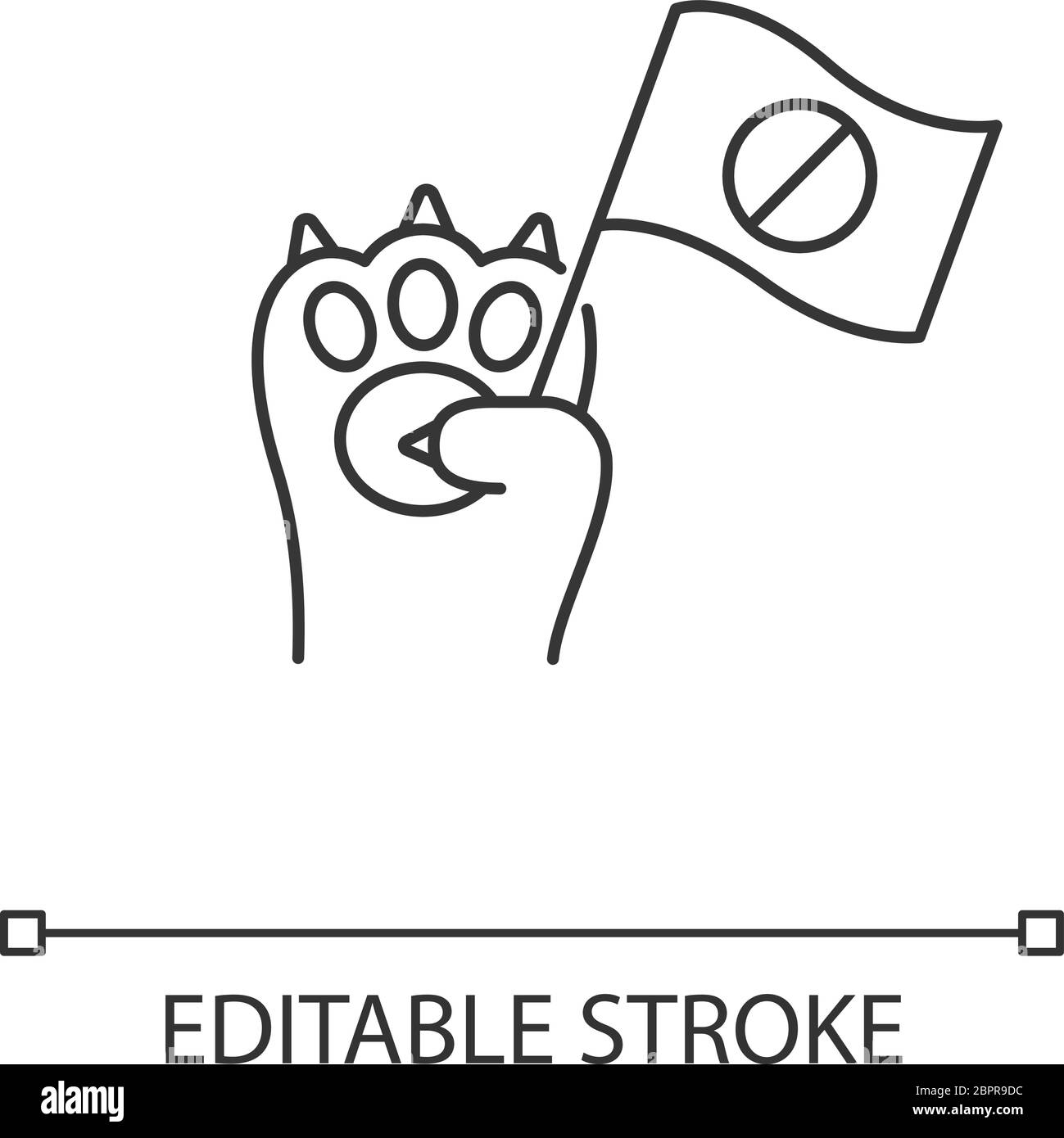 Animal Rights Pixel Perfect linear Icon Stock Vektor