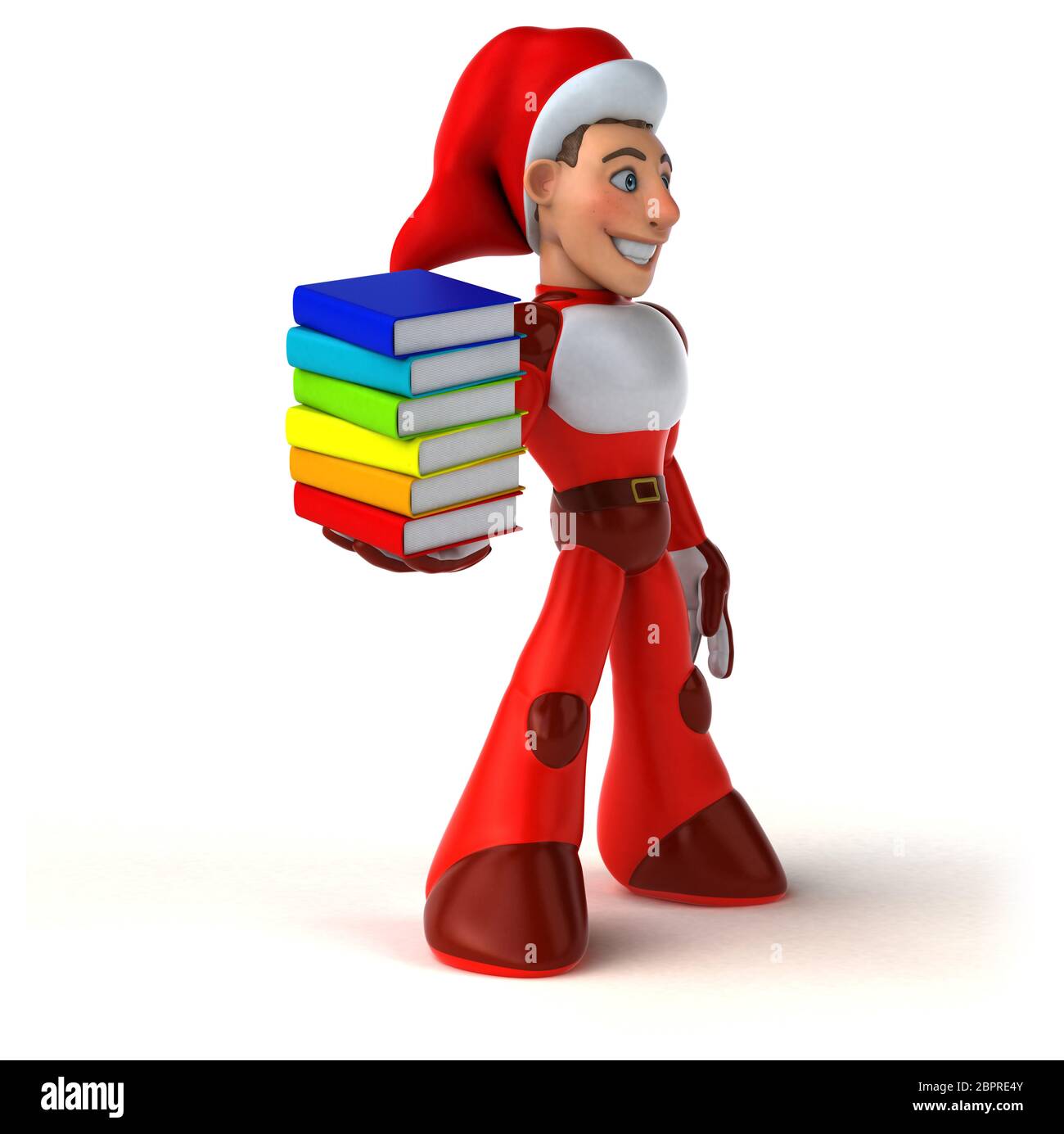 Spaß Super Santa Claus - 3D-Darstellung Stockfoto