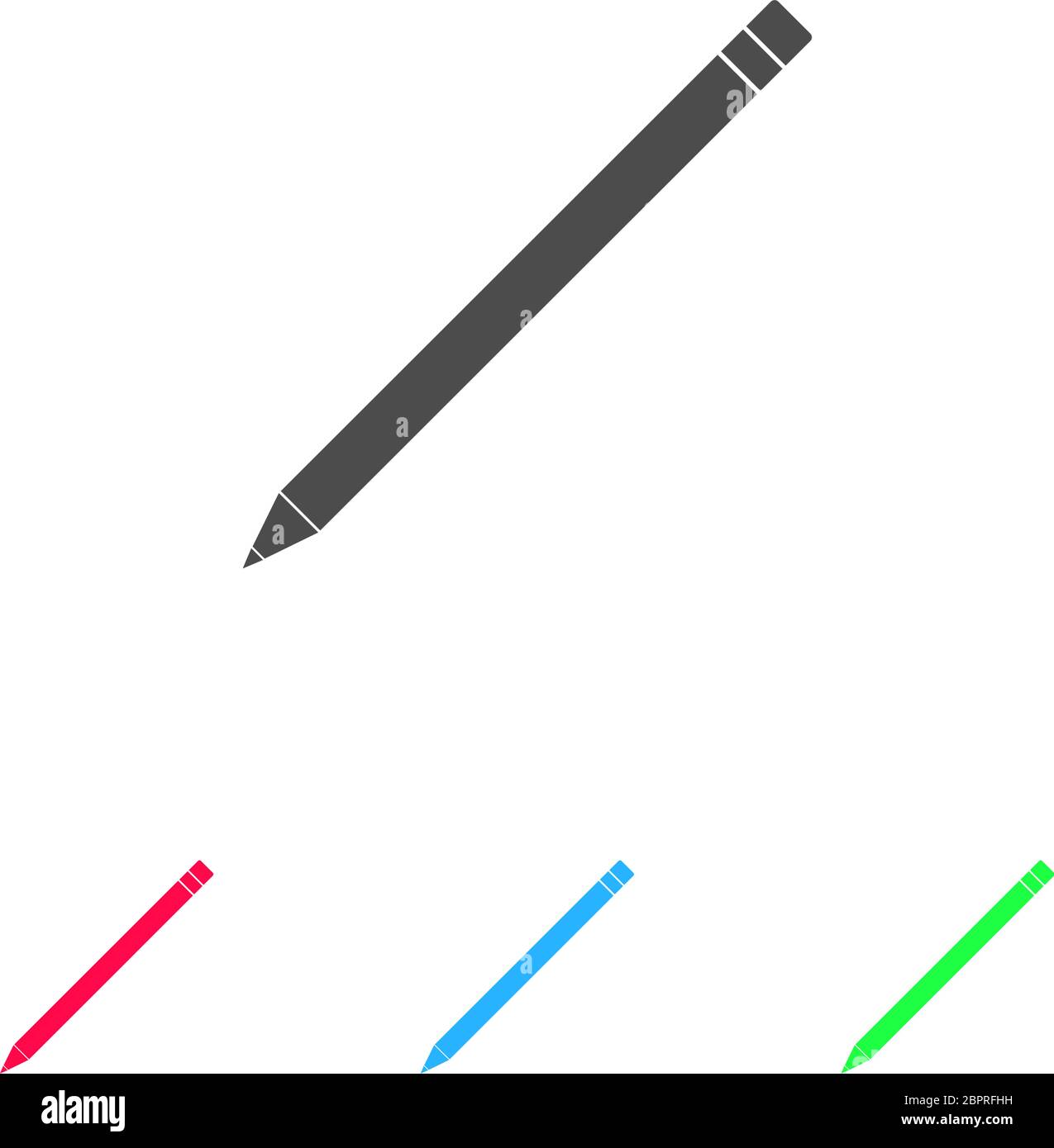 Bleistiftsymbol flach. Farbpiktogramm auf weißem Hintergrund. Symbol für Vektorgrafiken und Bonussymbole Stock Vektor