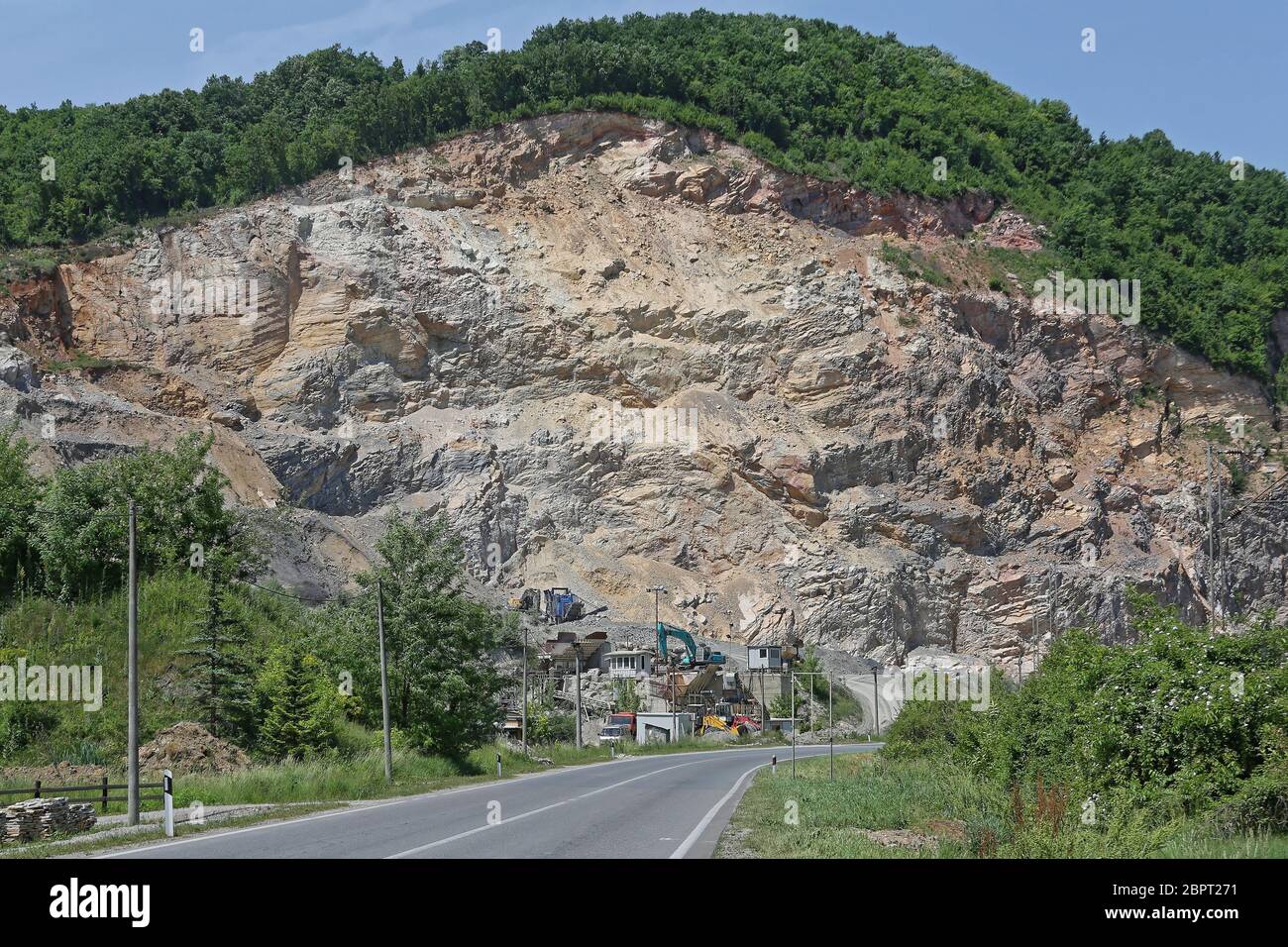 Open Pit Steinbruch Bau Summe Material Mine Stockfoto