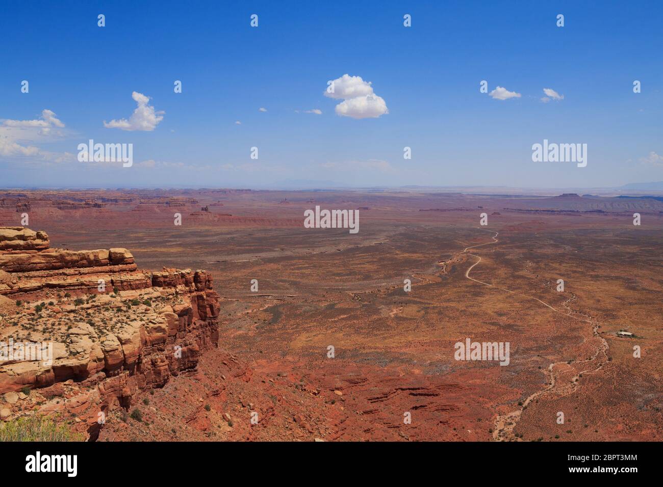 Arizona-Panorama von Moki Dugway, Muley Point zu übersehen.  Offener Raum. Vereinigte Staaten von Amerika Stockfoto