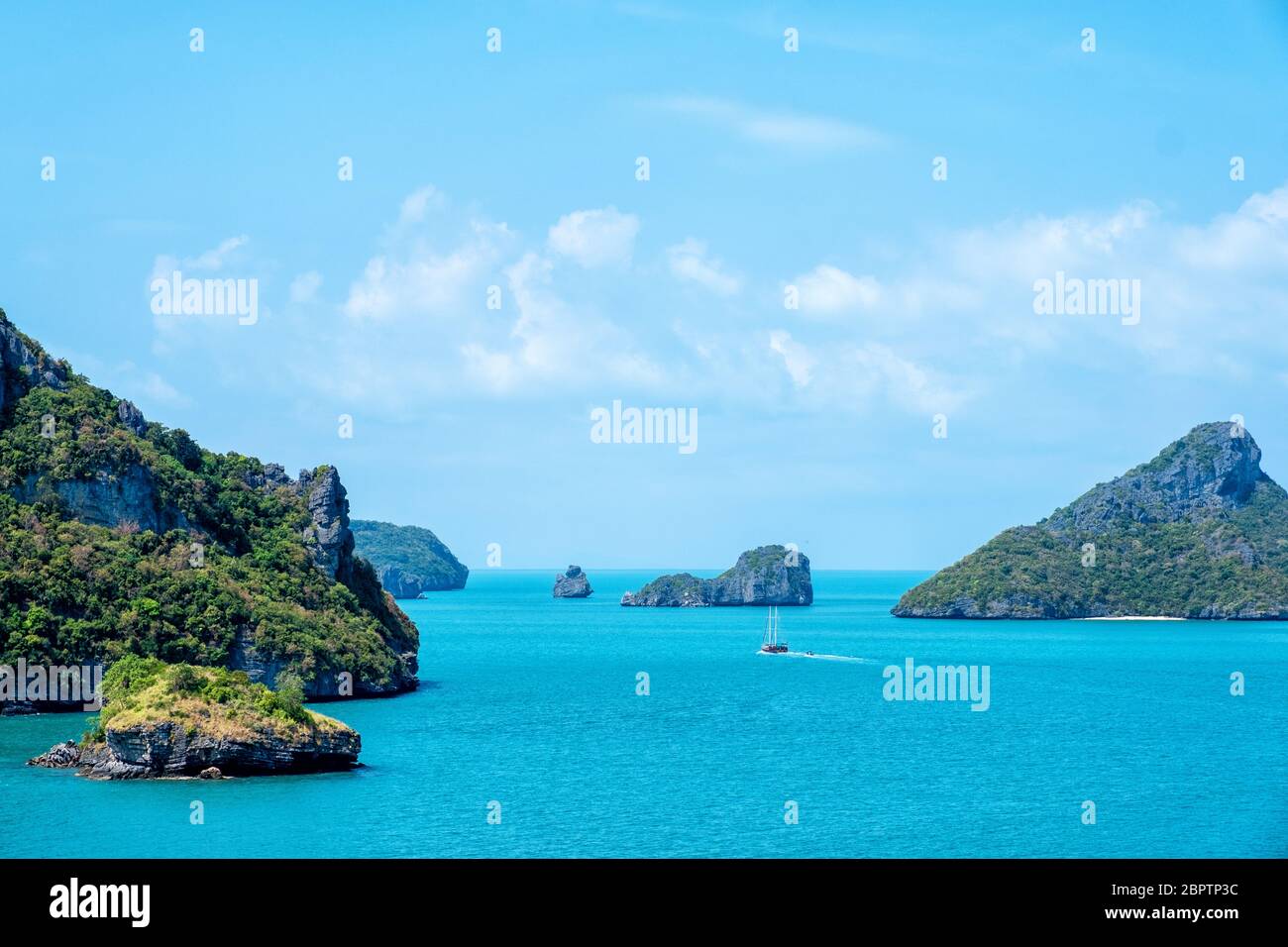 Landschaftsbild von Mu Koh Angthong, Samui Island, Surat Thani, Thailand Stockfoto