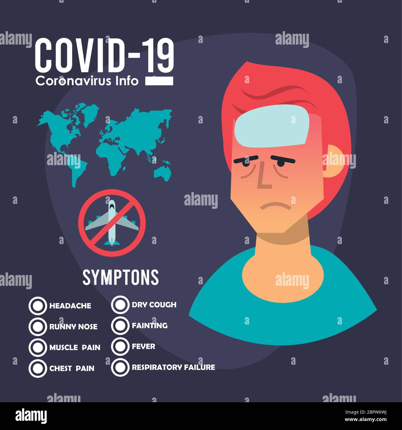 Infografik Zum Corona-Virus Mit Symptomen Stock-Vektorgrafik - Alamy