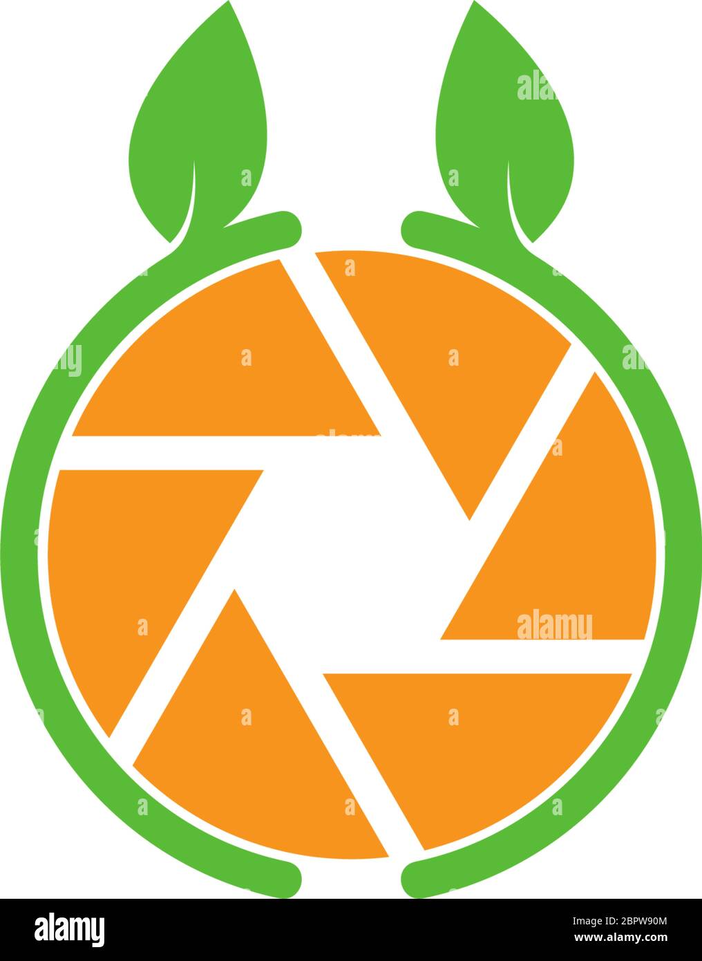 Orangefarbenes Logo für den Kameraverschluss Stock Vektor