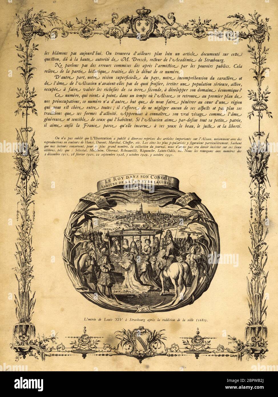 L'entrée de louis XIV à Straßburg après la reddition de la ville,1681. Le Roy dans son conseil arbitre de la paix et de la guerre. Stockfoto