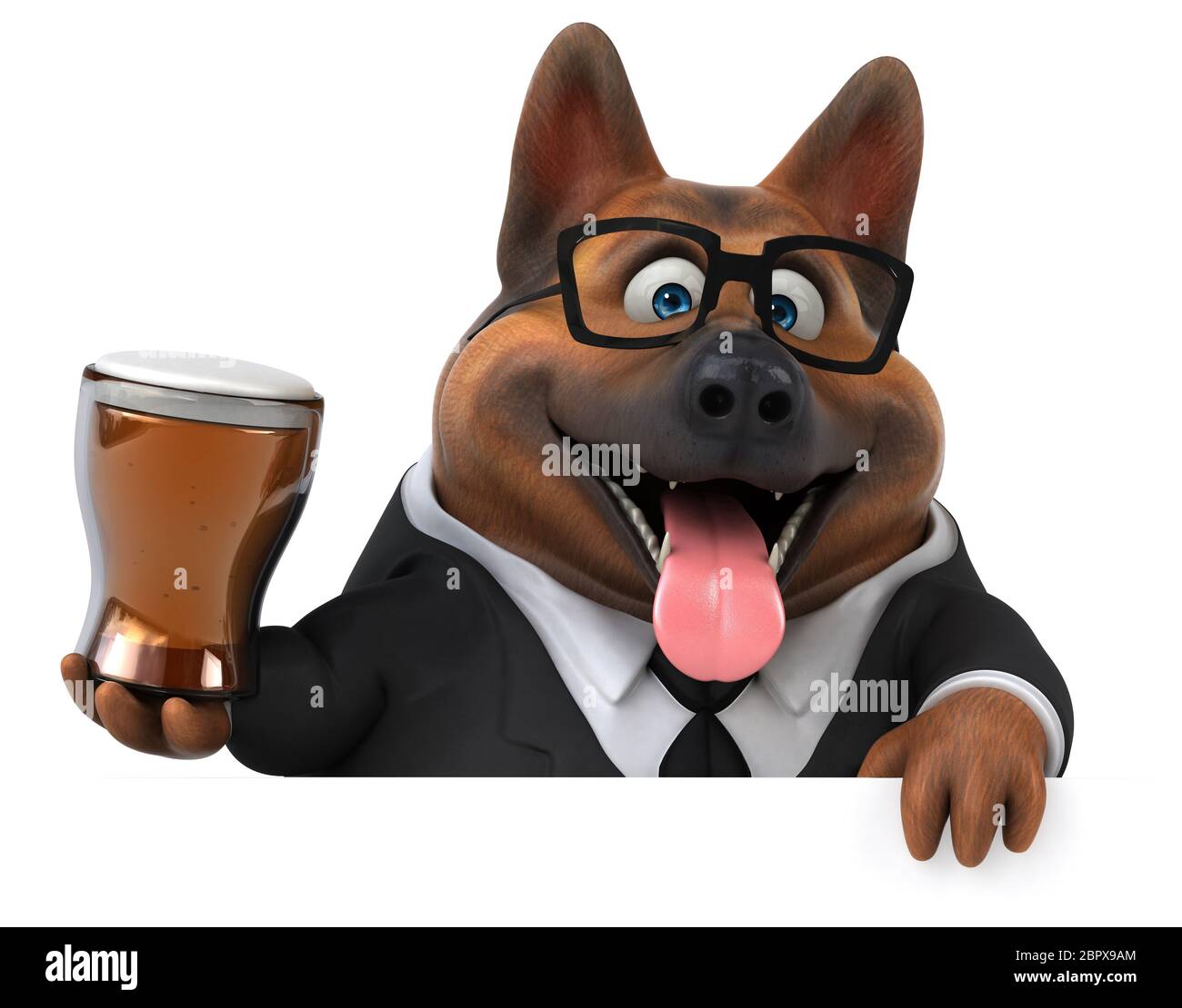 Deutscher Schäferhund - 3D-Darstellung Stockfoto