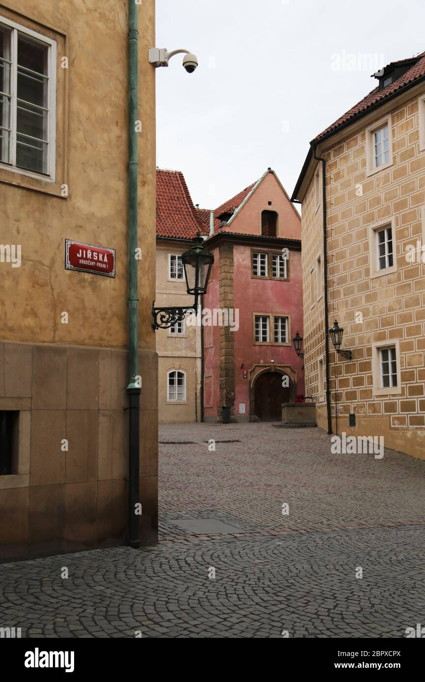 Alte Stadt Pier Architektur in Prag, Tschechische Republik. UNESCO-Weltkulturerbe. Europäischer Urlaub, berühmter touristischer Ort Stockfoto