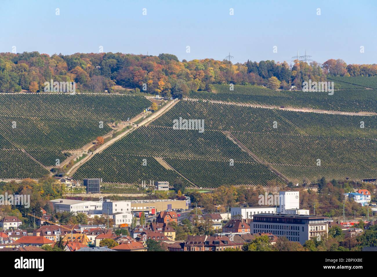 Luftaufnahme von Würzburg, eine fränkische Stadt in Bayern, Deutschland Stockfoto