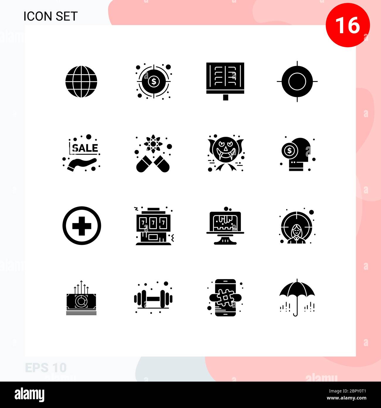16 Kreative Symbole Moderne Zeichen und Symbole von Reisen, Ort, Ziel, Urlaub, Rippen editierbare Vektor-Design-Elemente Stock Vektor
