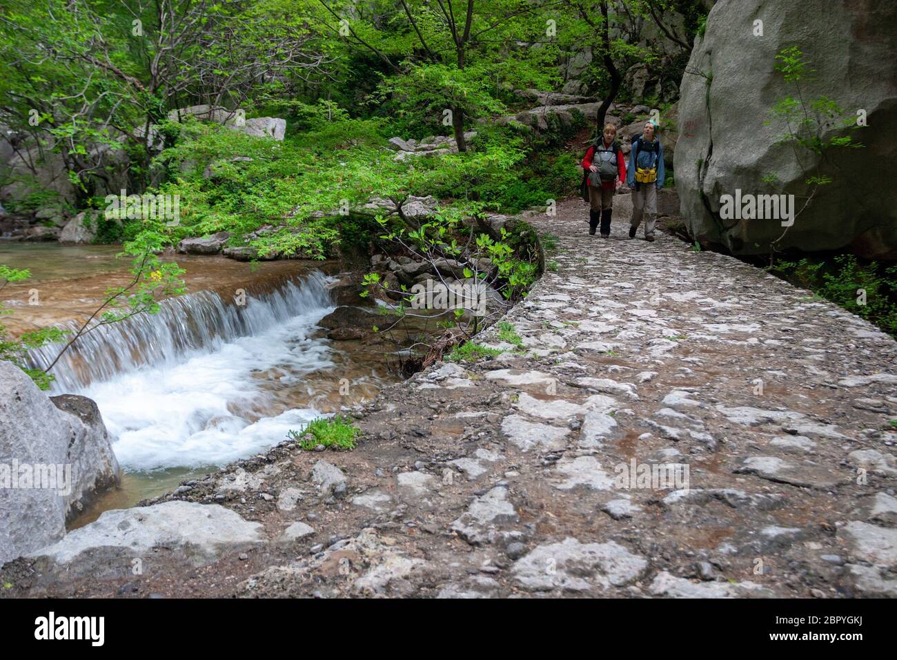 Wandern im Nationalpark Paklenica, Kroatien Stockfoto