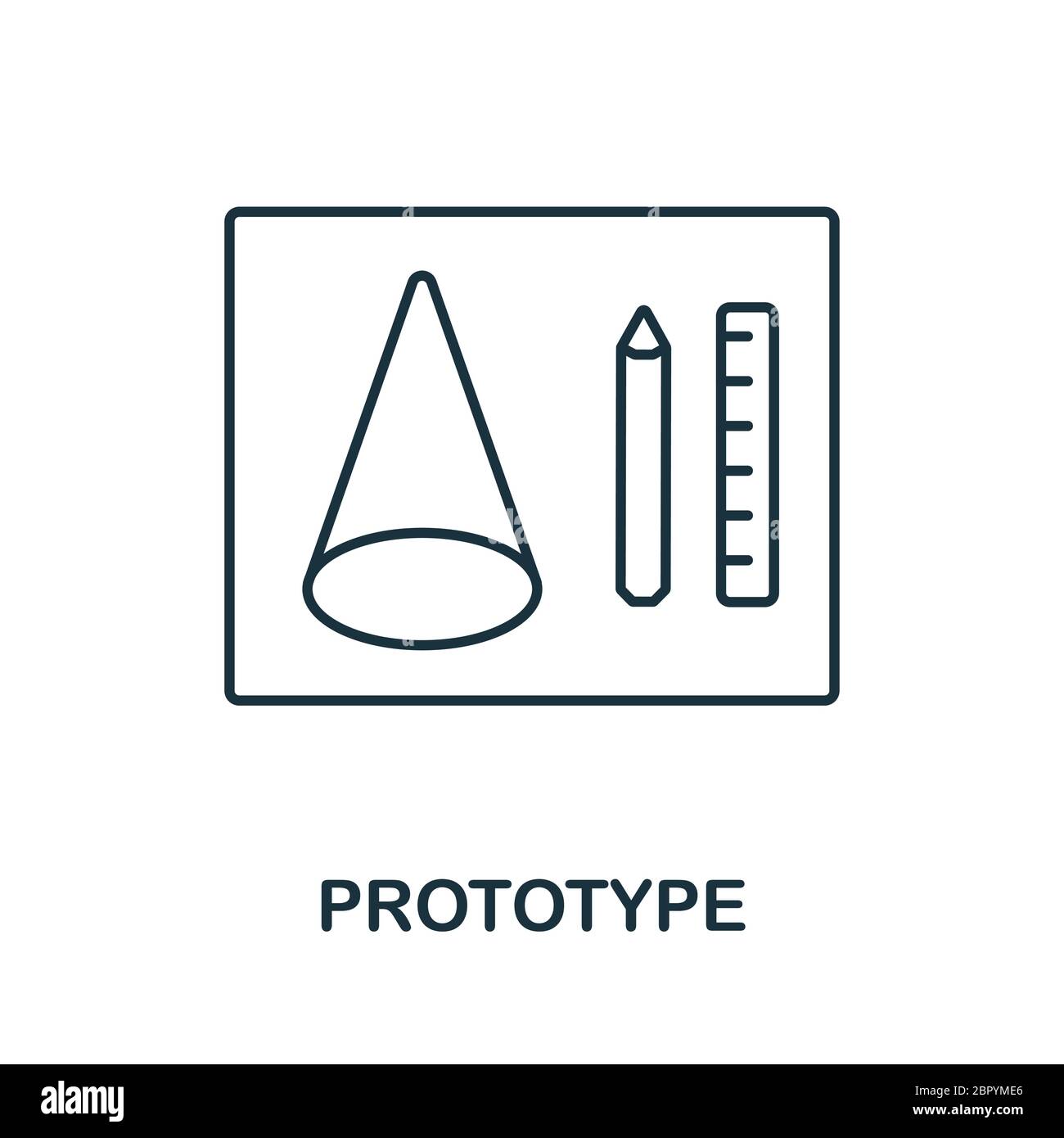 Prototyp-Symbol aus der 3d-Drucksammlung. Einfache Linie Prototyp Symbol für Vorlagen, Web-Design und Infografiken Stock Vektor