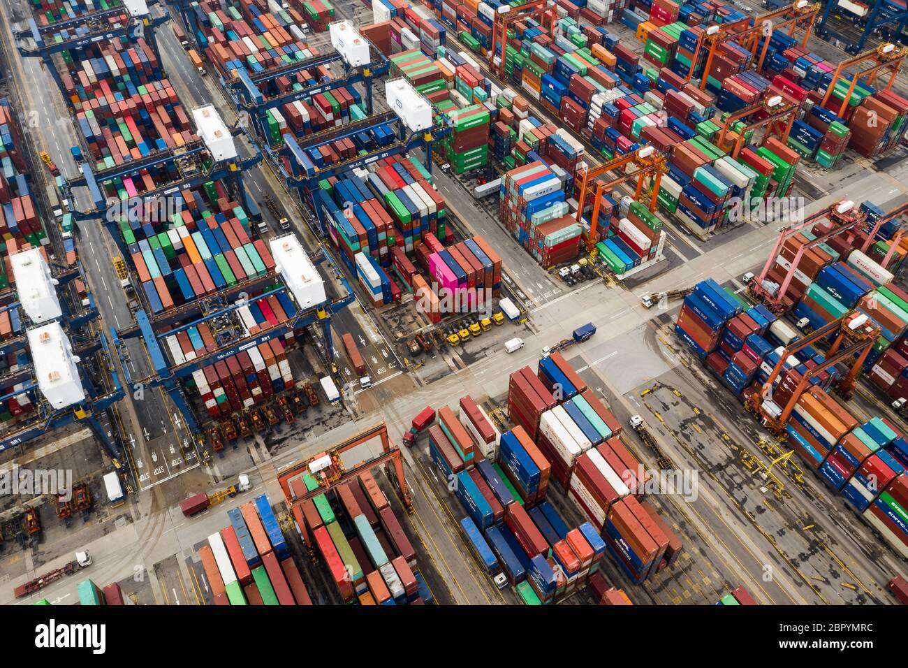 Kwai Tsing , Hongkong 09. Oktober 2018:- Cargo Container Port in Hongkong Stockfoto