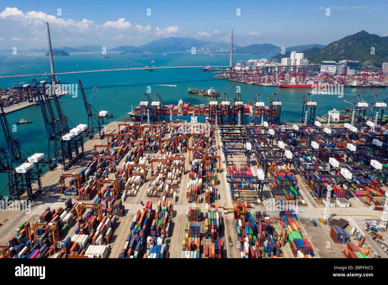 Kwai Tsing, Hongkong, 02. Mai 2018:- Terminal Container Hafen in Hongkong Stockfoto
