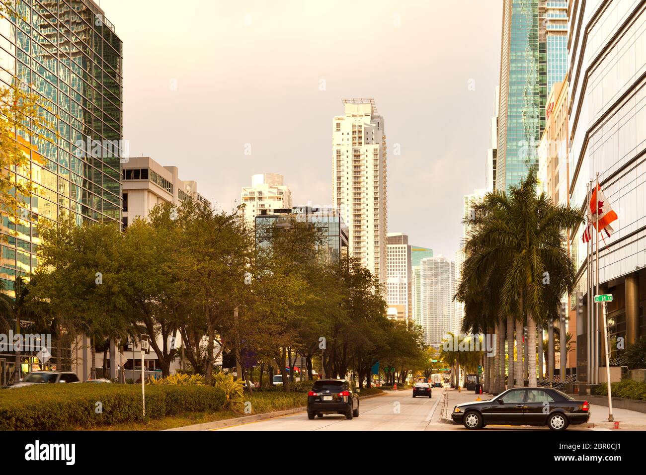 Miami, Florida, USA - Stadtbild der Brickell Avenue, in der Innenstadt. Stockfoto