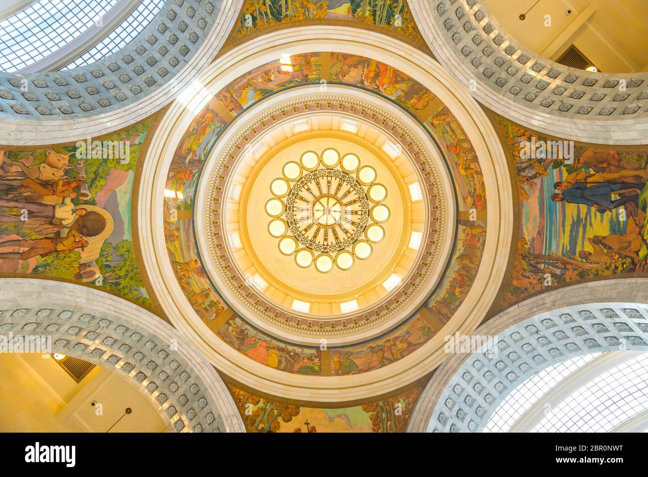 Szenische Ansicht des Innenraums des Kuppeldaches in der Salt Lake City Hall, Utah, usa. Dreharbeiten in 28/06/15 - nur für redaktionelle Verwendung. Stockfoto