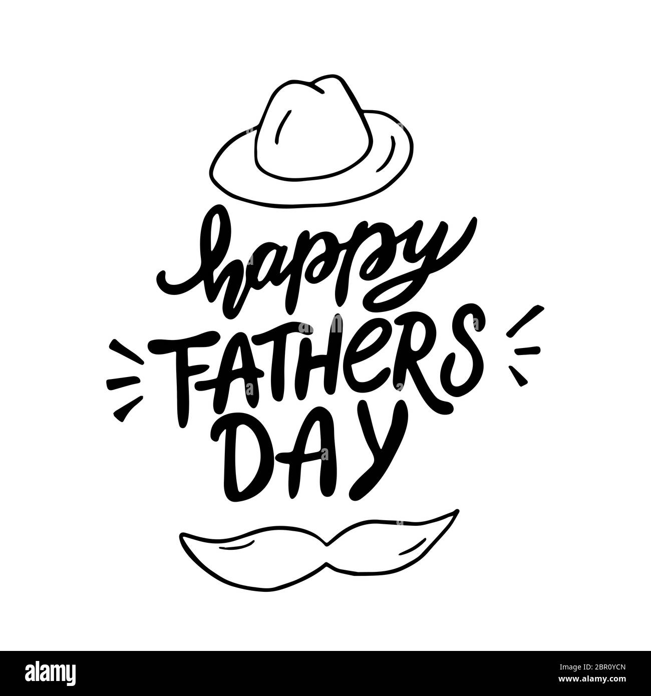 Vintage Karte mit Vatertag Schriftzug auf weiß Stock Vektor