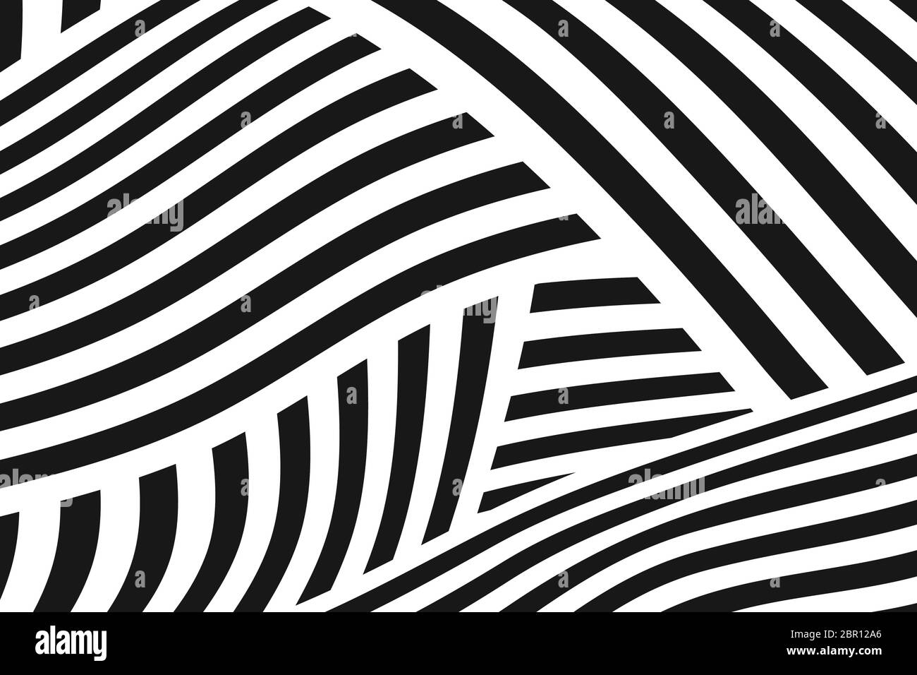 Abstraktes schwarz-weißes Streifenmuster Netzdesign Grafik Hintergrund. Dekorieren für Anzeige, Poster, Kunstwerk, Template-Design, Druck. Illustration ve Stock Vektor