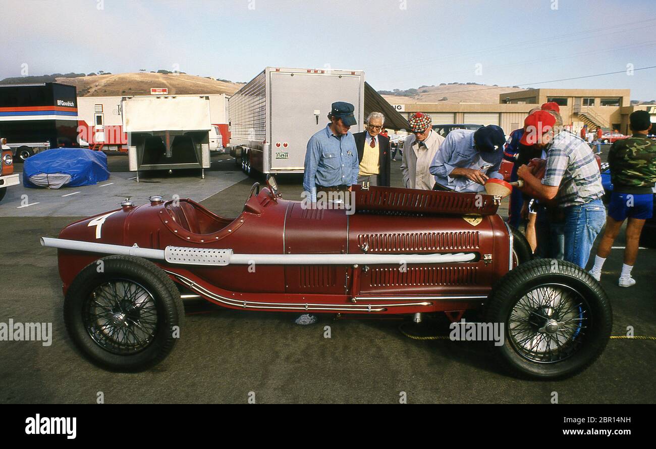 Monterey Historic Auto Rennen auf Laguna Seca Rennstrecke 1986 Stockfoto