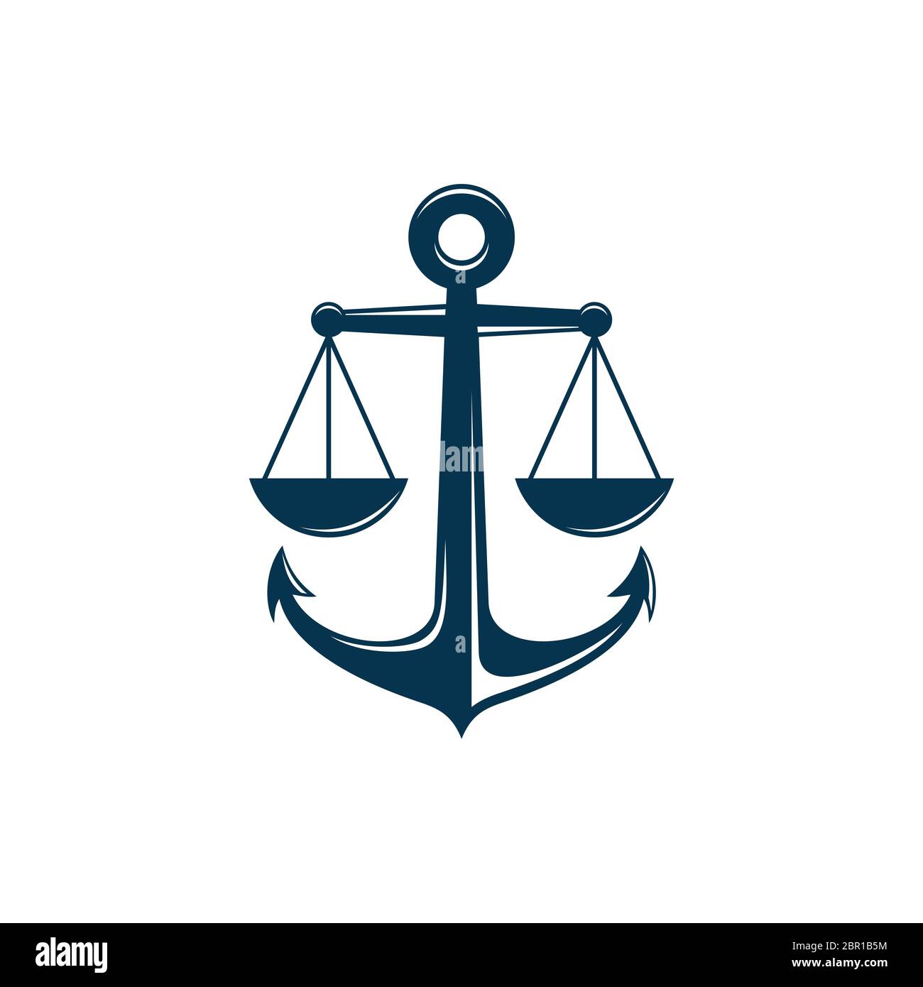 Anker und Maßstab der Gerechtigkeit Logo Vorlage Illustration Design. Vektor EPS 10. Stockfoto