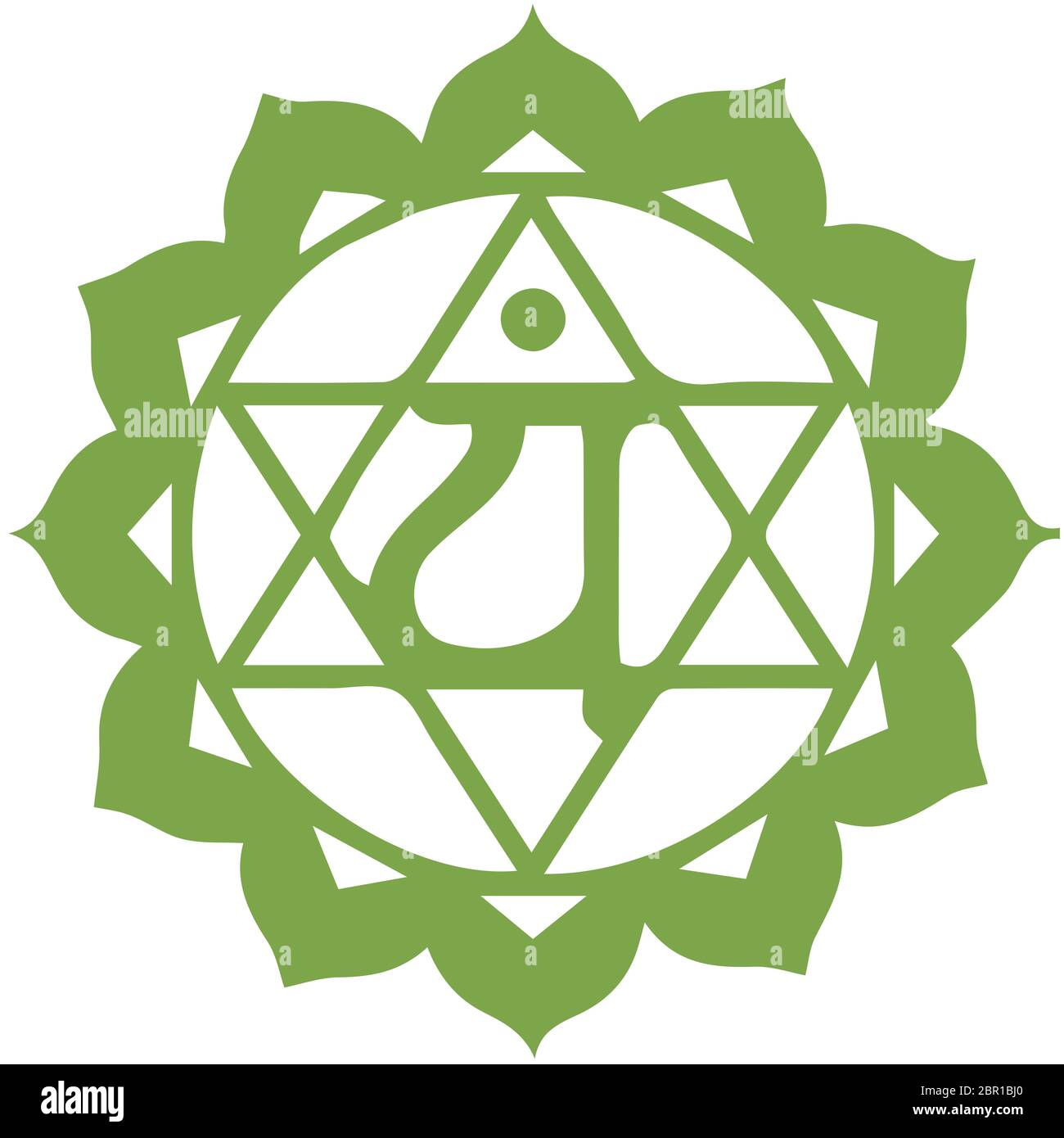 Meditation herzen Grün Chakra Anahata Mandala geistlichen Leib der Heiligen Abbildung: Form Stockfoto