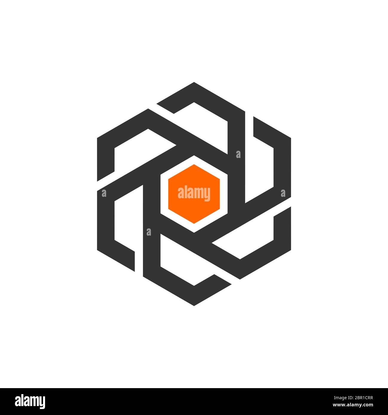 Hexagon Form Logo Vorlage Illustration Design. Vektor EPS 10. Stockfoto