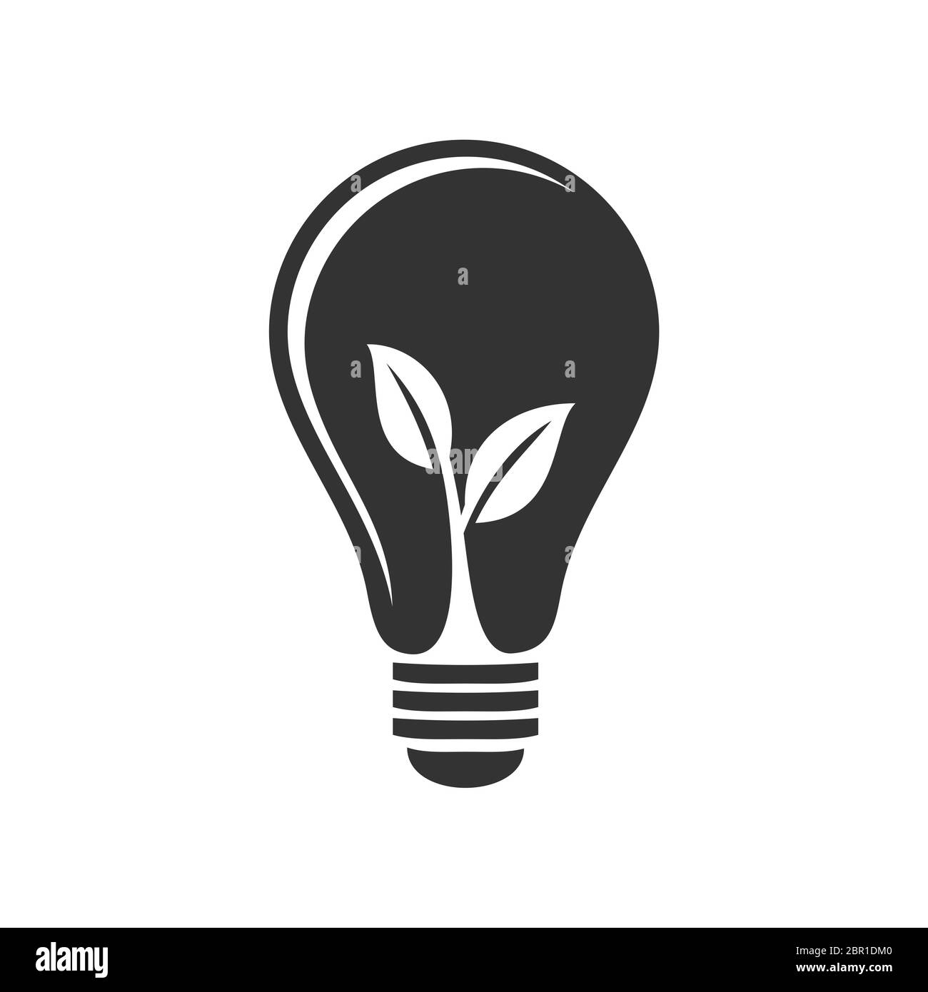 Lampe Mit Natürlichem Blatt Logo Vorlage Illustration Design. Vektor EPS 10. Stockfoto
