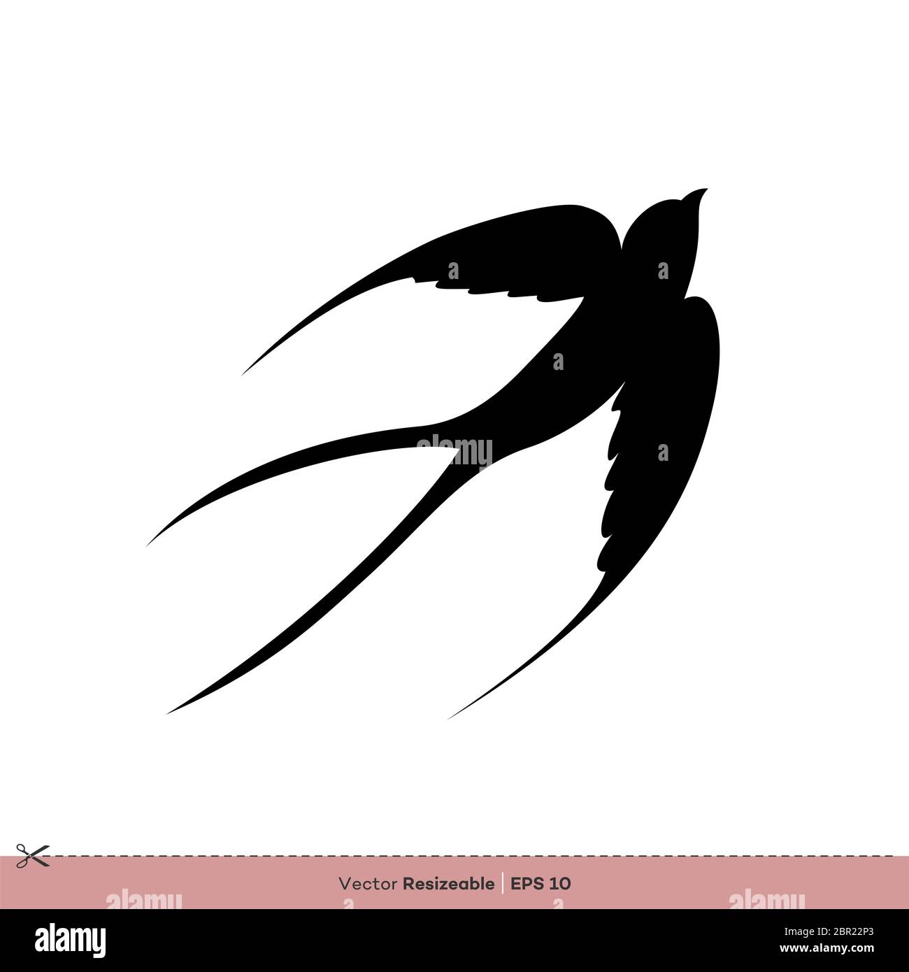 Swallow - Vogel Silhouette Vektor Logo Vorlage Illustration Design Stockfoto