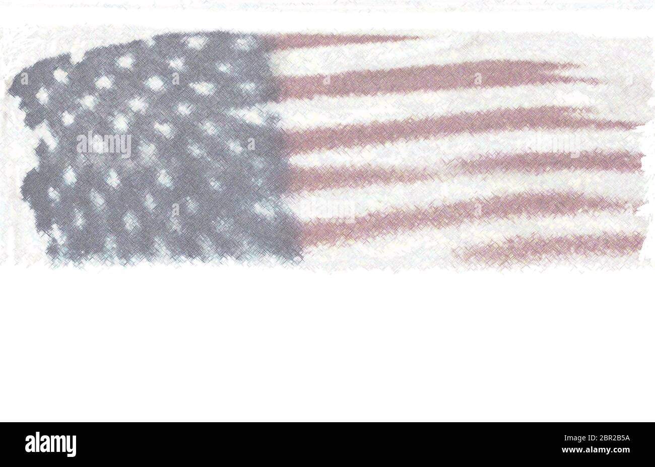 Fadenkreuz, grobe Darstellung der amerikanischen Flagge, 4. Juli, Hintergrund-Grafik zum Unabhängigkeitstag mit Platz für Text, Raum für Text, Hintergrund Stockfoto