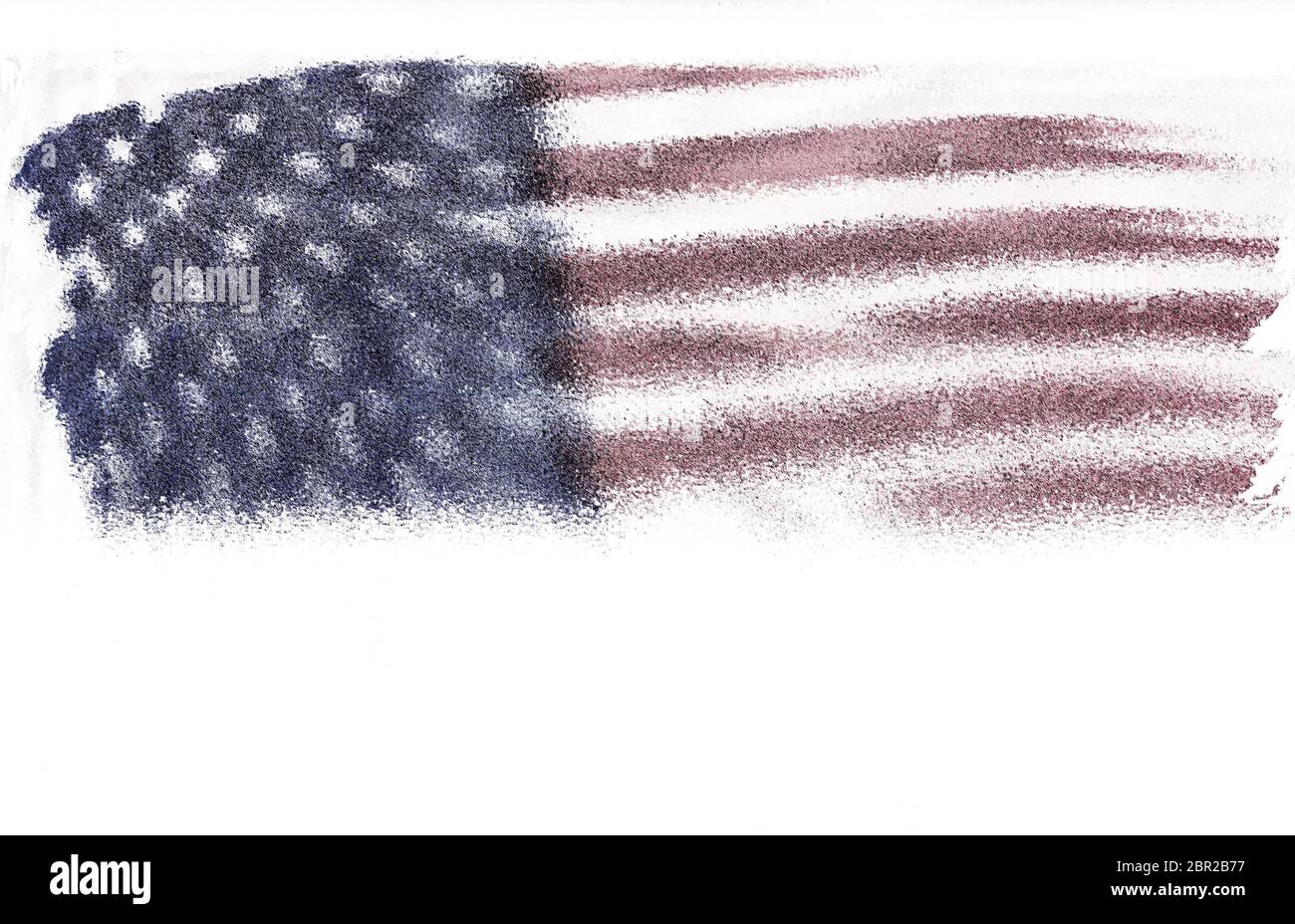 Körnig illustrierte Darstellung der Flagge der Vereinigten Staaten von Amerika, Independence Day, Raum für Text, Raum für Kopie, Hintergrund, Tapete Stockfoto