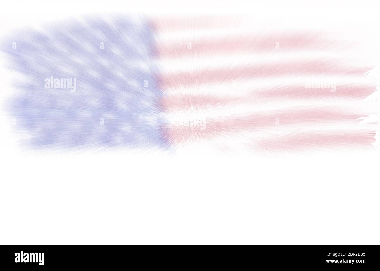 Darstellung der Flagge der Vereinigten Staaten von Amerika mit Bewegungsunschärfe und Platz für Kopie, 4. Juli, Unabhängigkeitstag, Raum für zusätzlichen Text Stockfoto