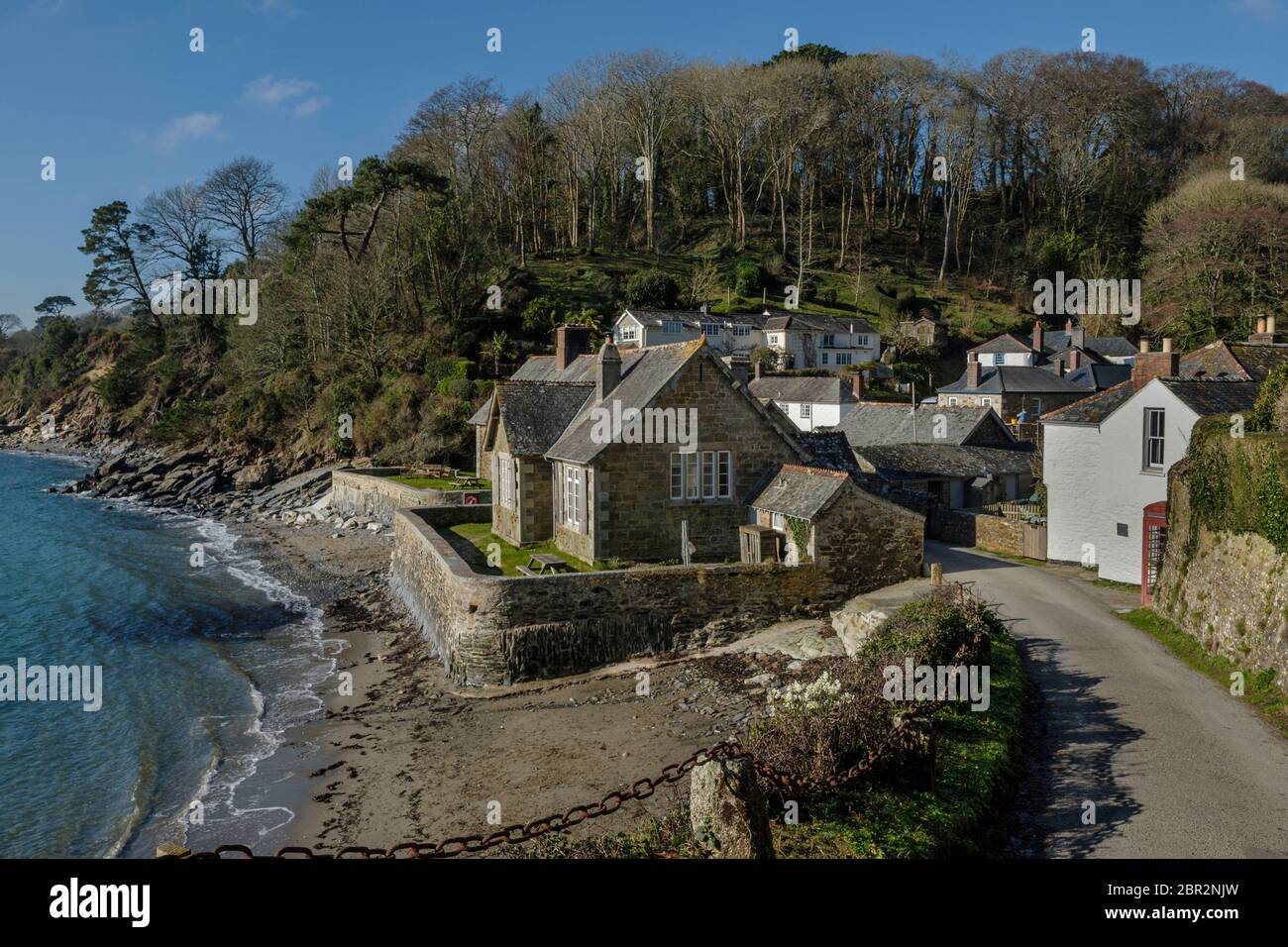 Helford Passage Durgan Village Beach Falmouth Cornwall Stockfoto
