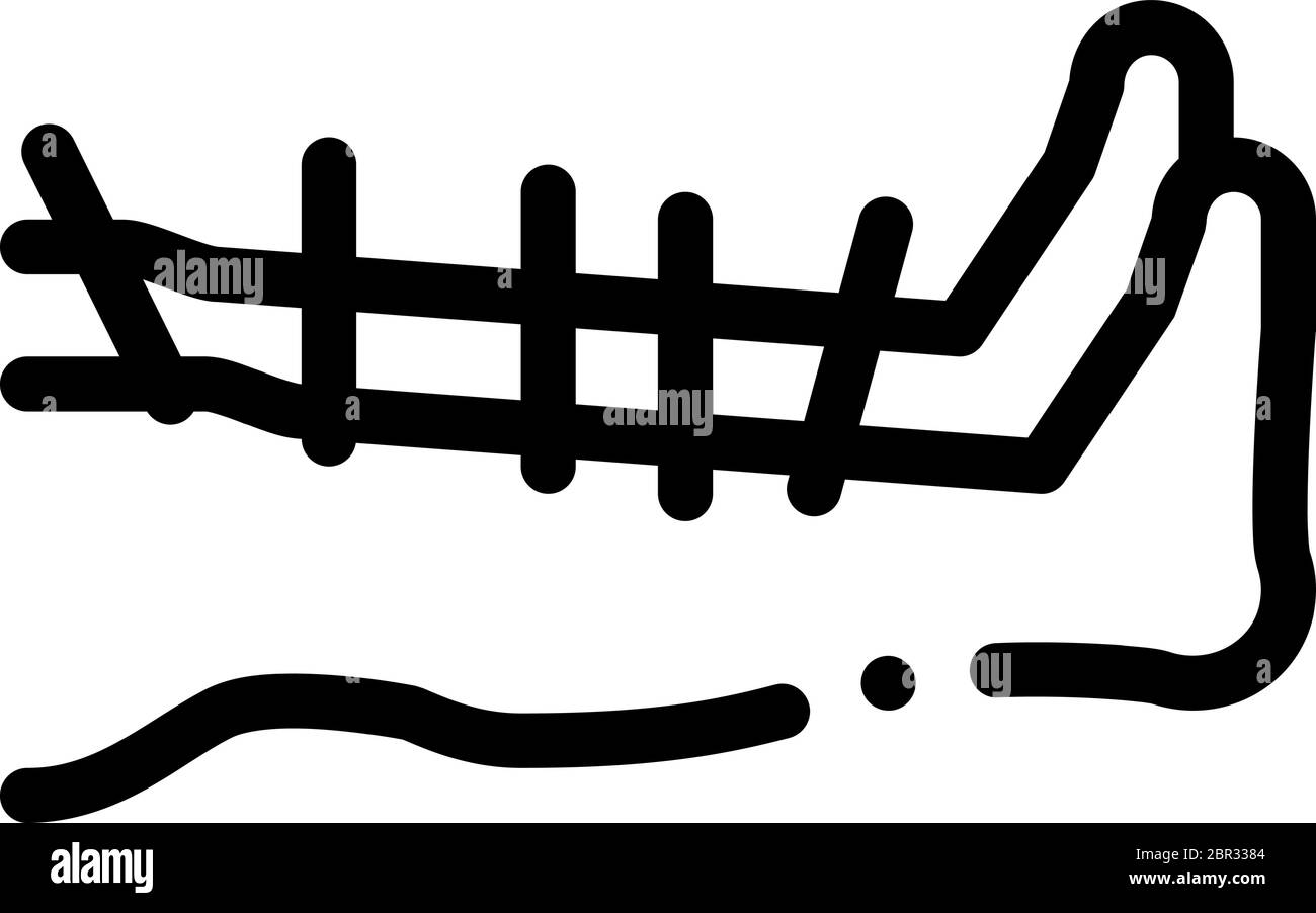 Akupunktur Füße Symbol Vektor-Umriss-Illustration Stock Vektor