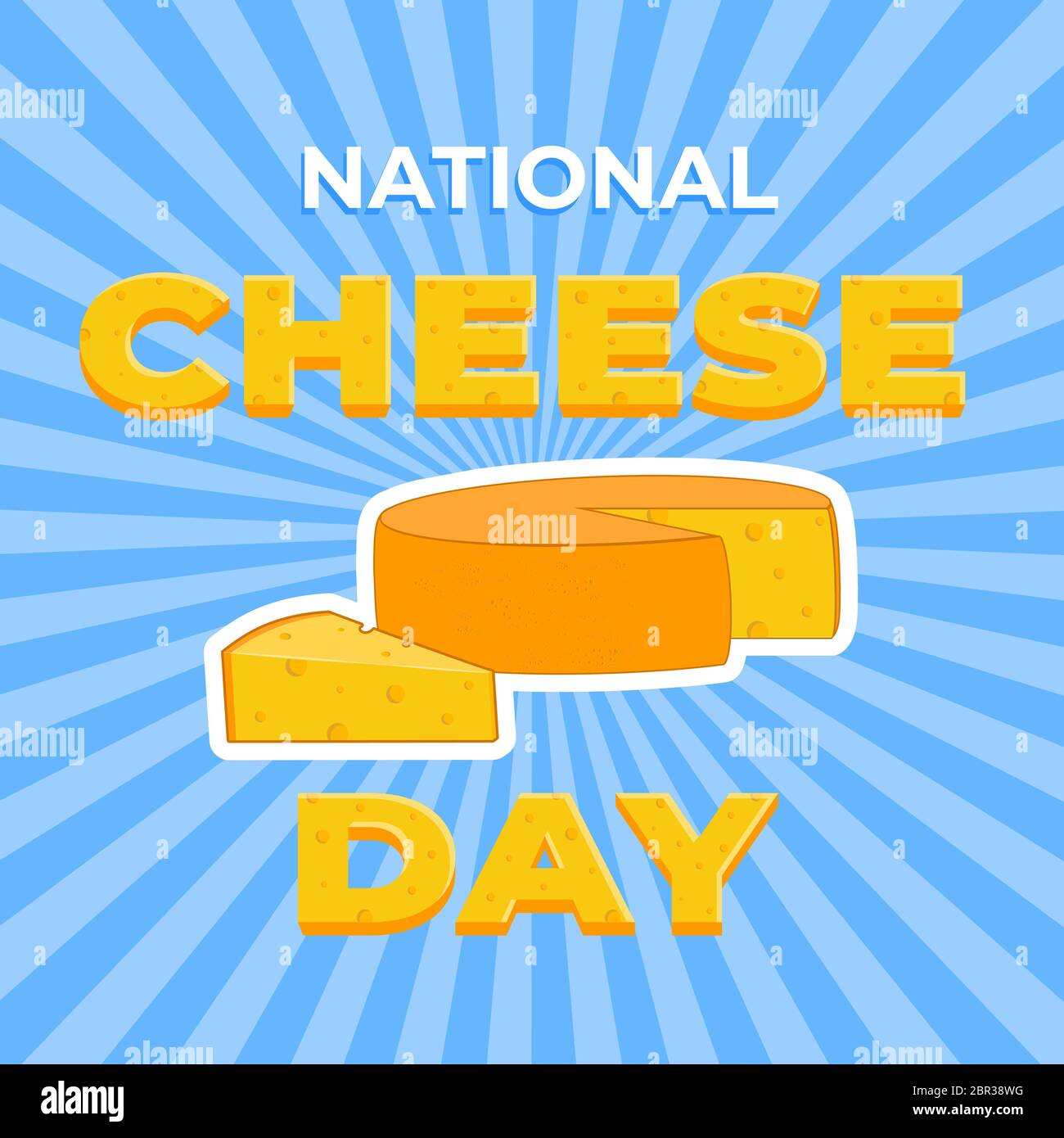 National Cheese Day Cartoon flache Vektor-Illustration Stock Vektor