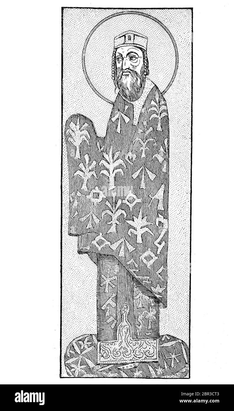 Alexius I. Comnenus, 1057 - 1118, war von 1,081 bis 1,118 byzantinischer Kaiser / Alexios I. Komnenos, 1057 - 1118, war byzantinischer Kaiser von 1081 bis 1118, historisch, historisch, digital verbesserte Reproduktion eines Originals aus dem 19. Jahrhundert / digitale Reproduktion einer Originalvorlage aus dem 19. Jahrhundert, Stockfoto