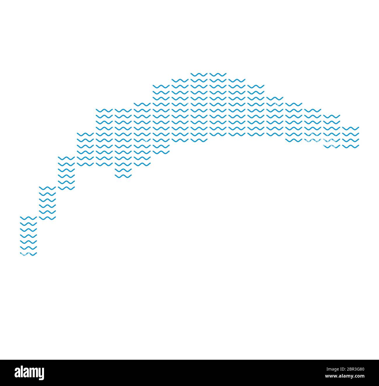 Genfersee: Einfache blaue Karte mit Wellen Stockfoto