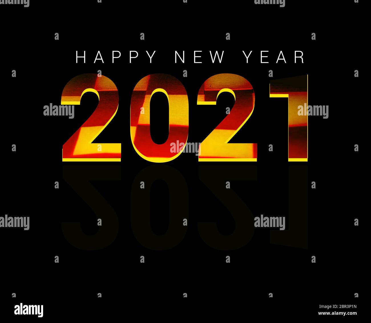 Happy New Year 2021 Banner, Design, Kunst, Illustration, Web Banner Stockfoto