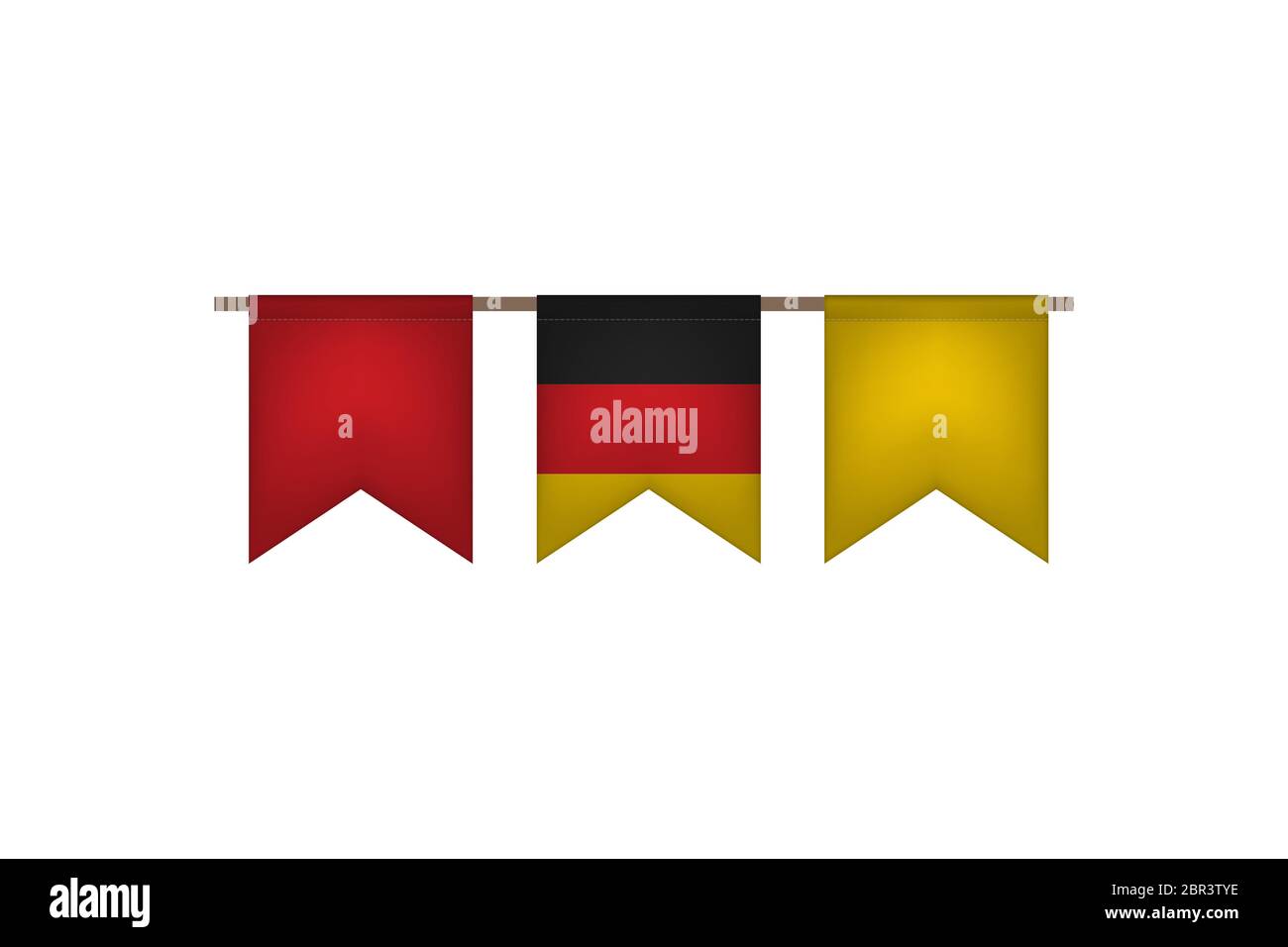 Deutschland Flagge Girlande. Oktoberfest. Karneval und Festival-Event. Vektorgrafik. Schwarz, rot gelb Stock Vektor