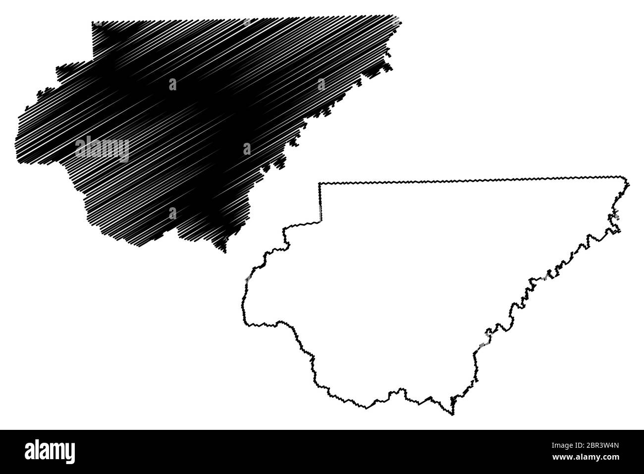 Rabun County, Georgia (US County, United States of America,USA, US, US) Karte Vektor Illustration, Skizze Scribble Rabun Karte Stock Vektor