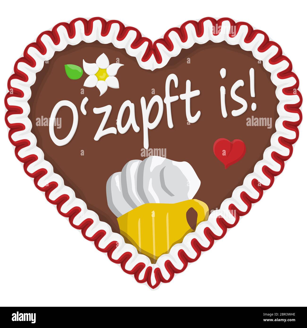 Illustrierte Lebkuchenherz mit Text in Deutsch für Oktoberfest Zeit 2019 2020 Stockfoto Illustrierte Lebkuchenherz mit Text in Deutsch für Oktoberfest Zeit 2019 2020 Stockfoto