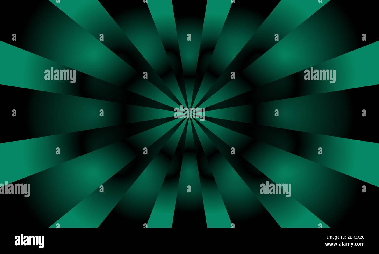 Grün schwarzer Farbverlauf Starburst Hintergrund Stock Vektor