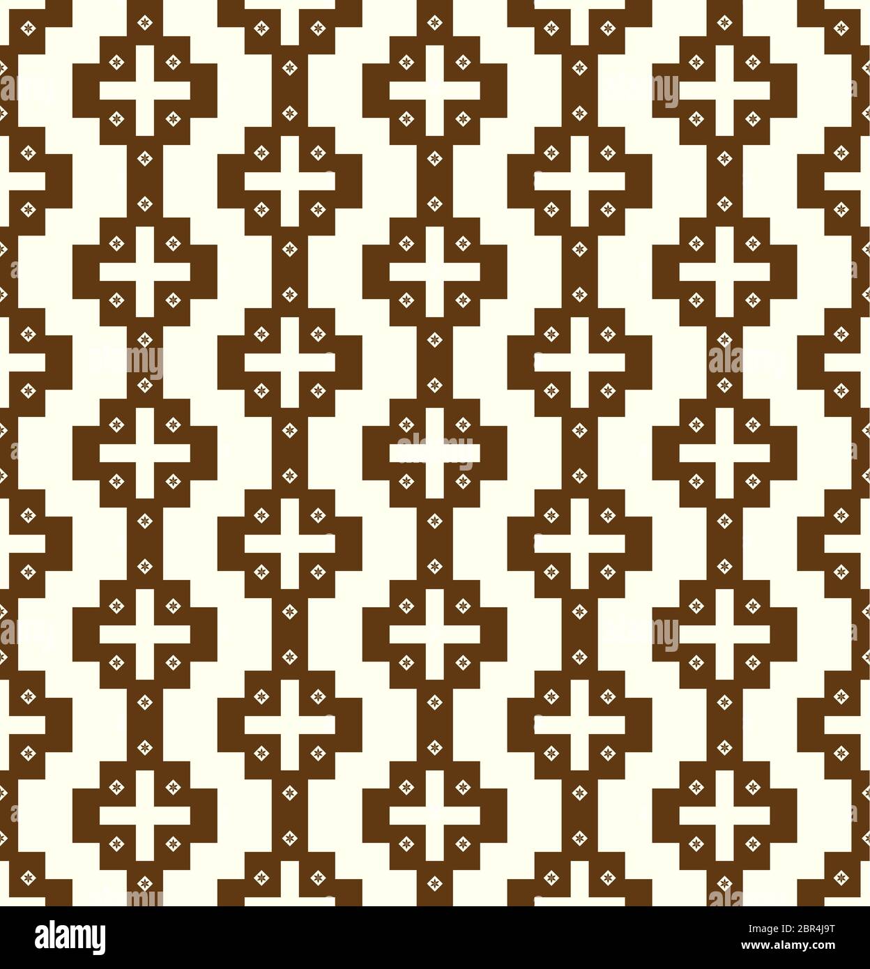 Braun Pluszeichen und blossom Muster auf Pastelltönen. Süße und Vintage nahtlose Muster für moderne oder grafik design Stockfoto